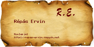 Répás Ervin névjegykártya