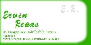 ervin repas business card